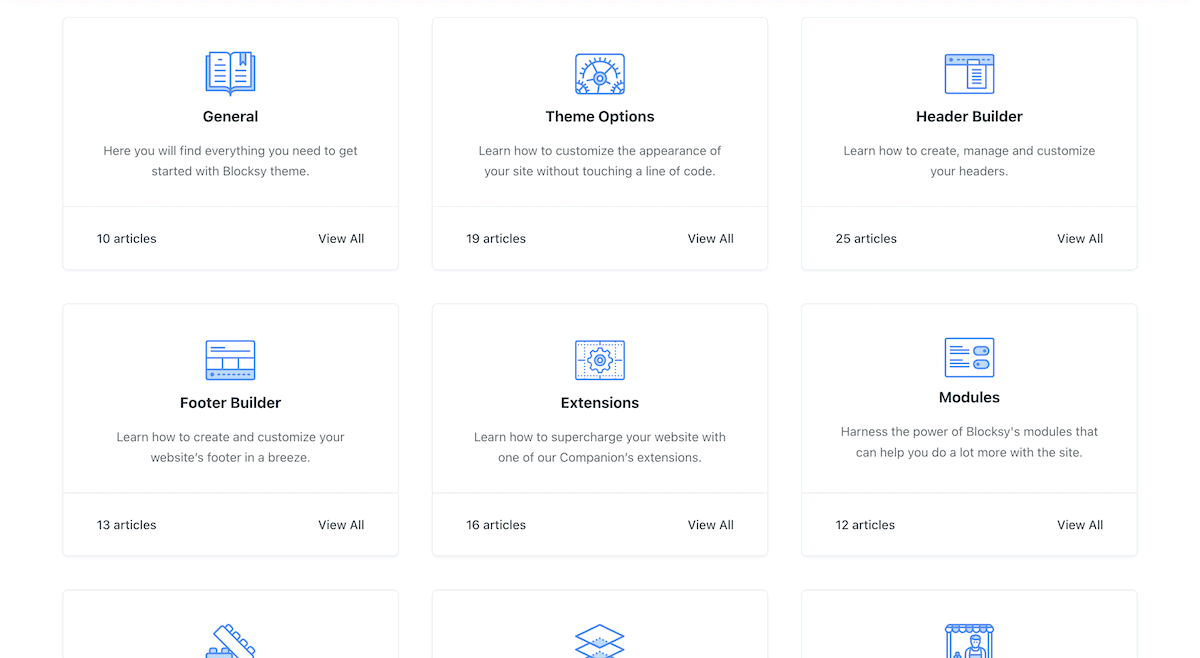 The Blocksy online knowledge base.