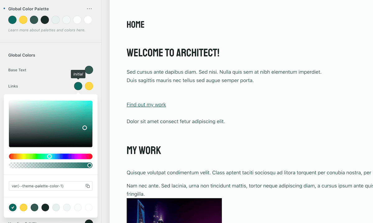 Changing colors within the WordPress Customizer.