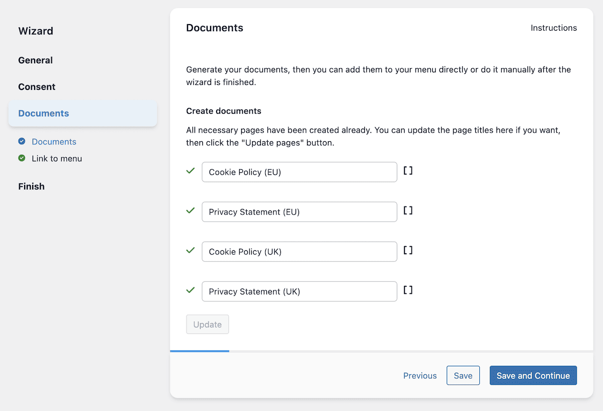 Complianz' document generator.
