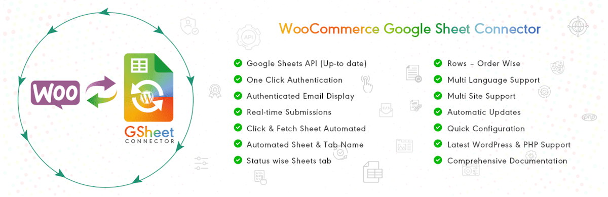 The WooCommerce Google Sheet Connector header image from WordPress.org.
