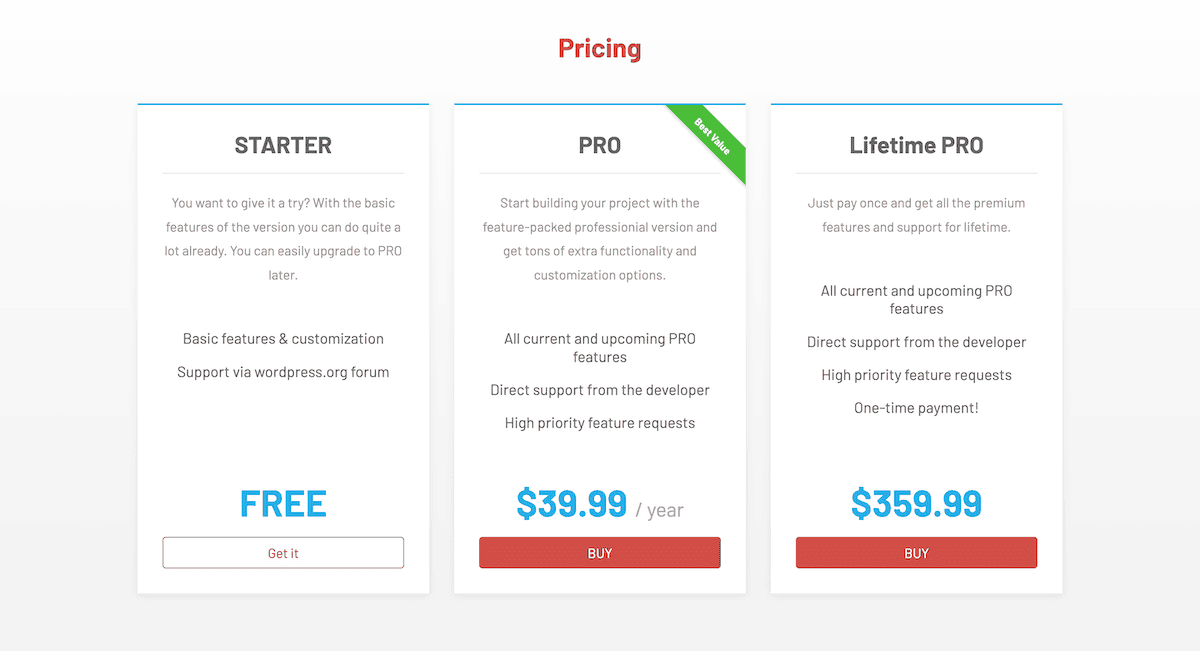 Open User Map's pricing page.