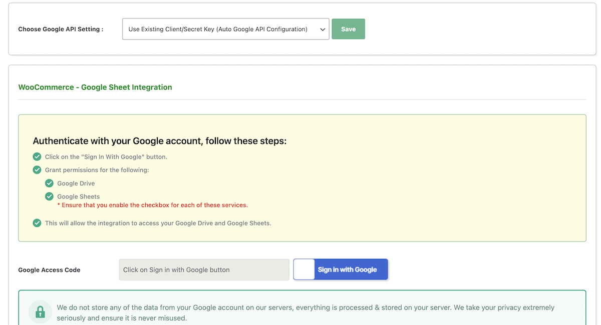 Running through the quick-start authentication process.