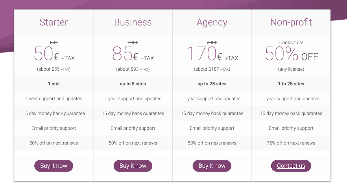 The Advanced Shipping Rate for WooCommerce pricing page.