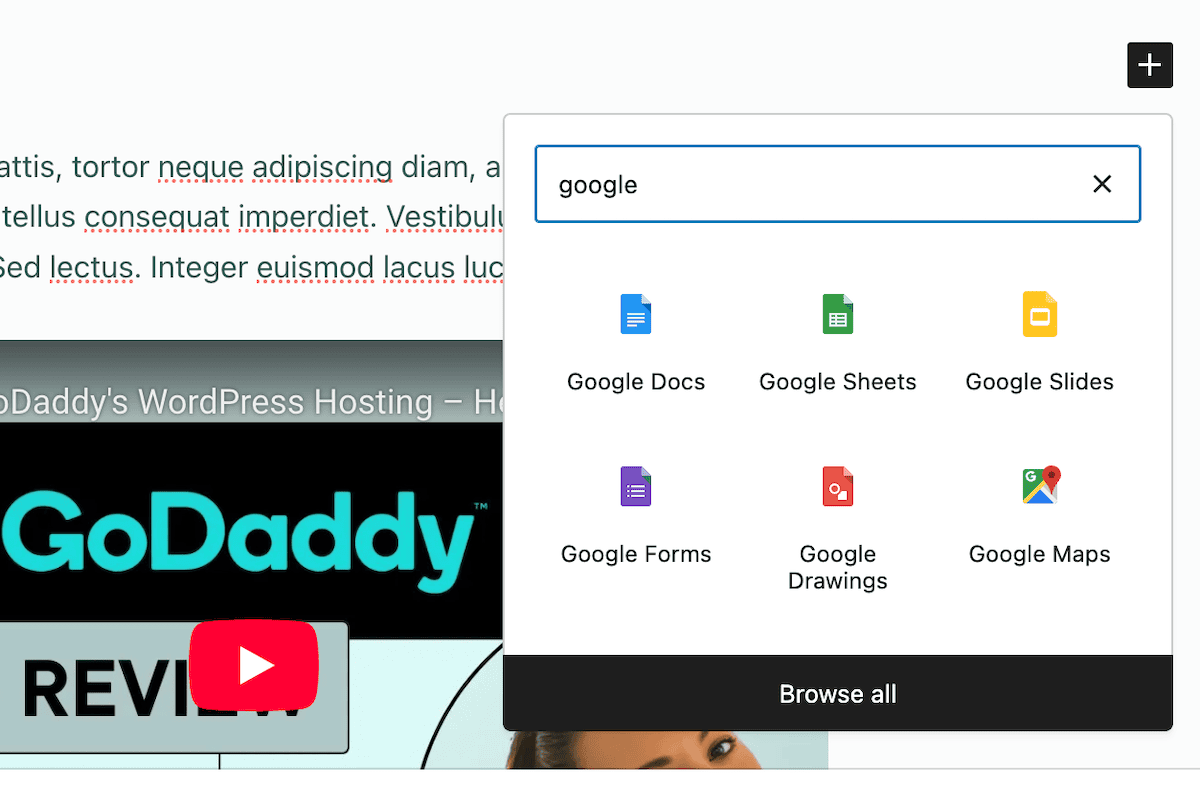 Using EmbedPress to add Google Workspace files to a website.
