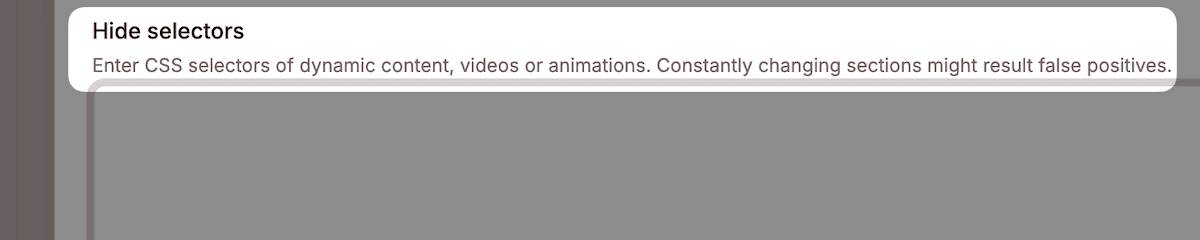 The Hide Selectors field within the Change automatic updates dialog.