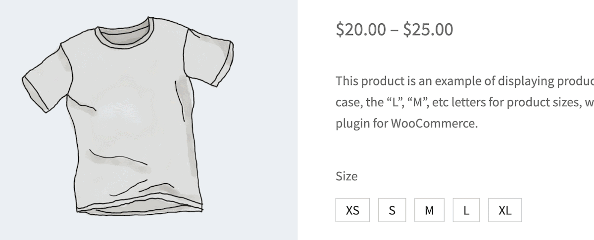 Label swatches for clothes on the WooCommerce front end.