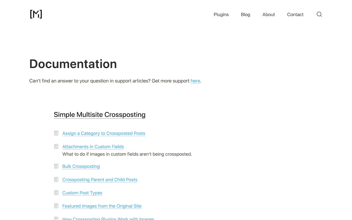 The developer documentation pages for its array of plugins.