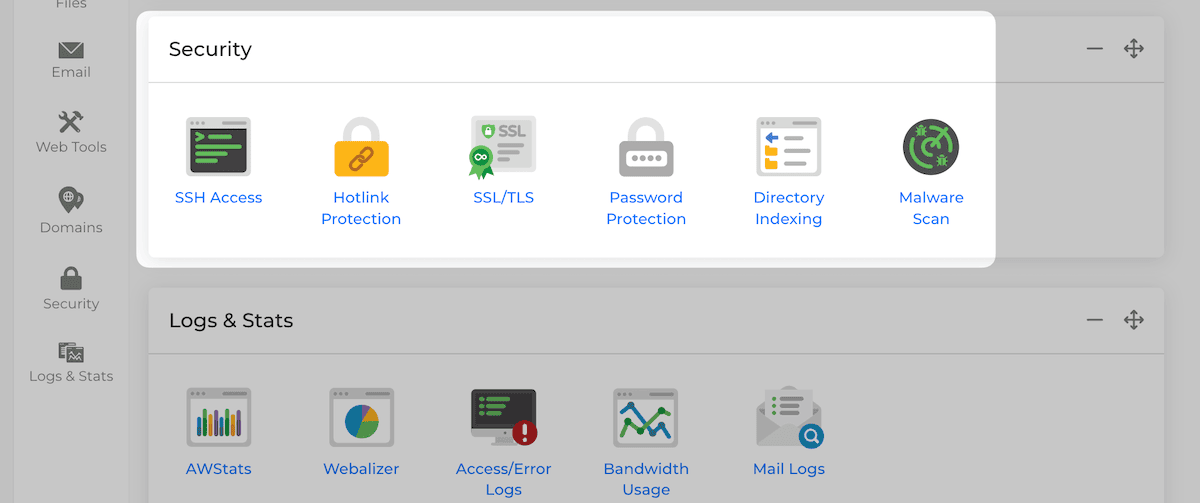 The Autoscale security panel.