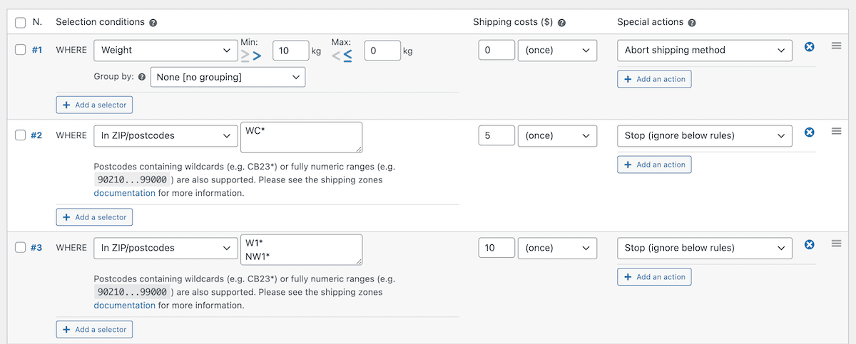 Using shipping structure in Advanced Shipping Rates.