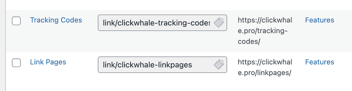 The ClickWhale interface showing branded URLs.