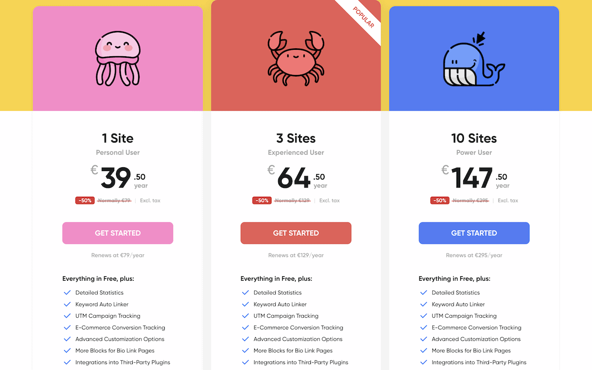 The ClickWhale pricing page.