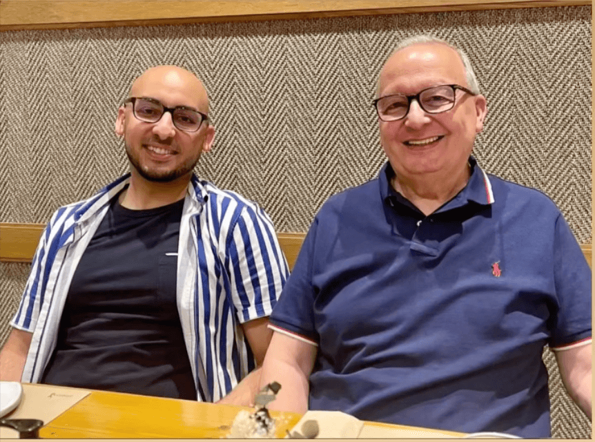 Me and my dad together at WordCamp Europe in Athens, Greece, in 2023.