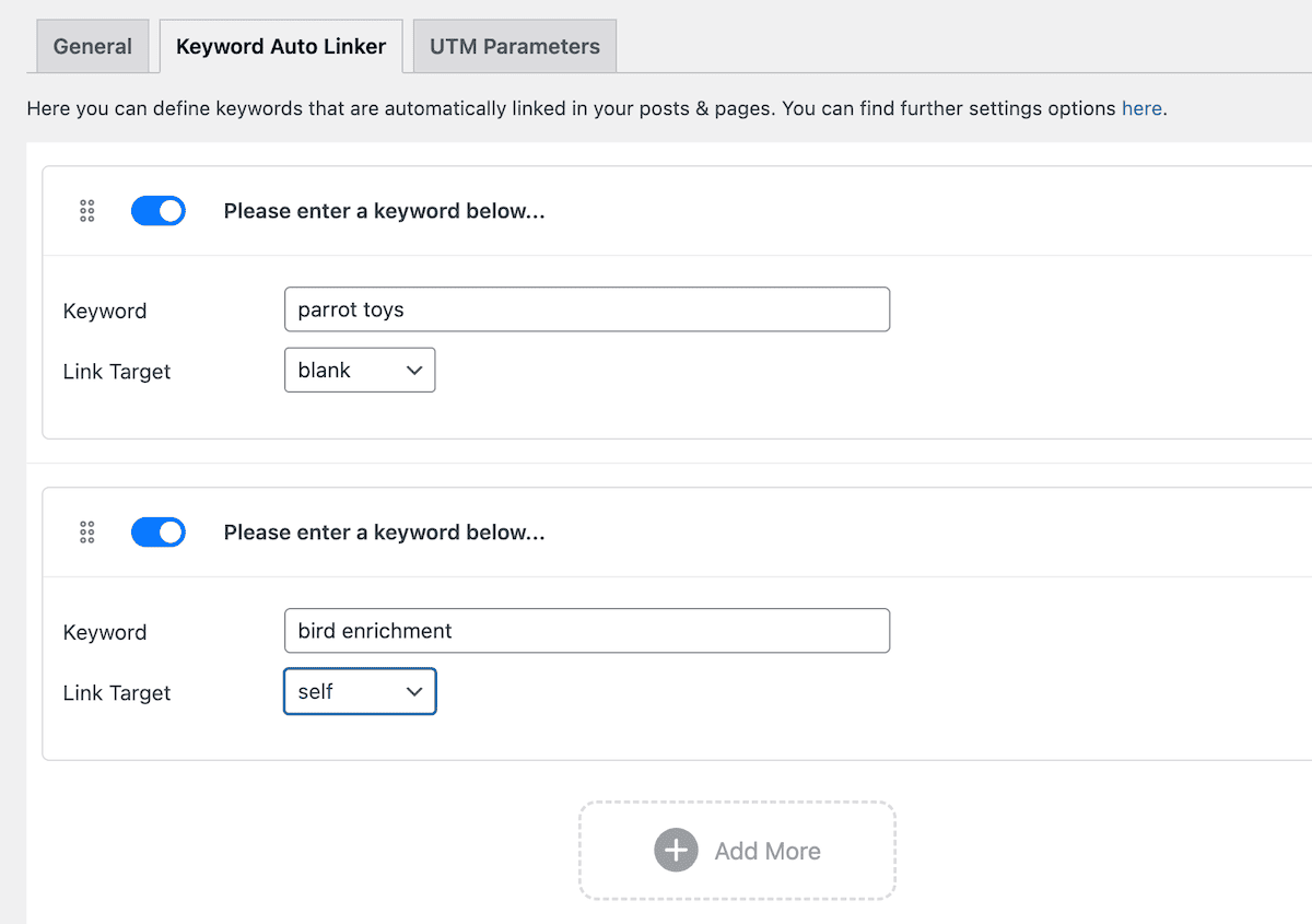 Entering multiple keywords into ClickWhale.