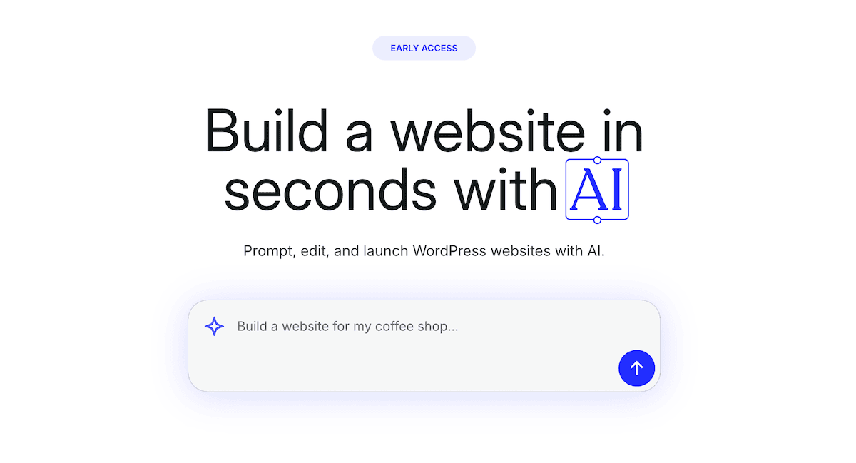 The WordPress.com AI website builder website.