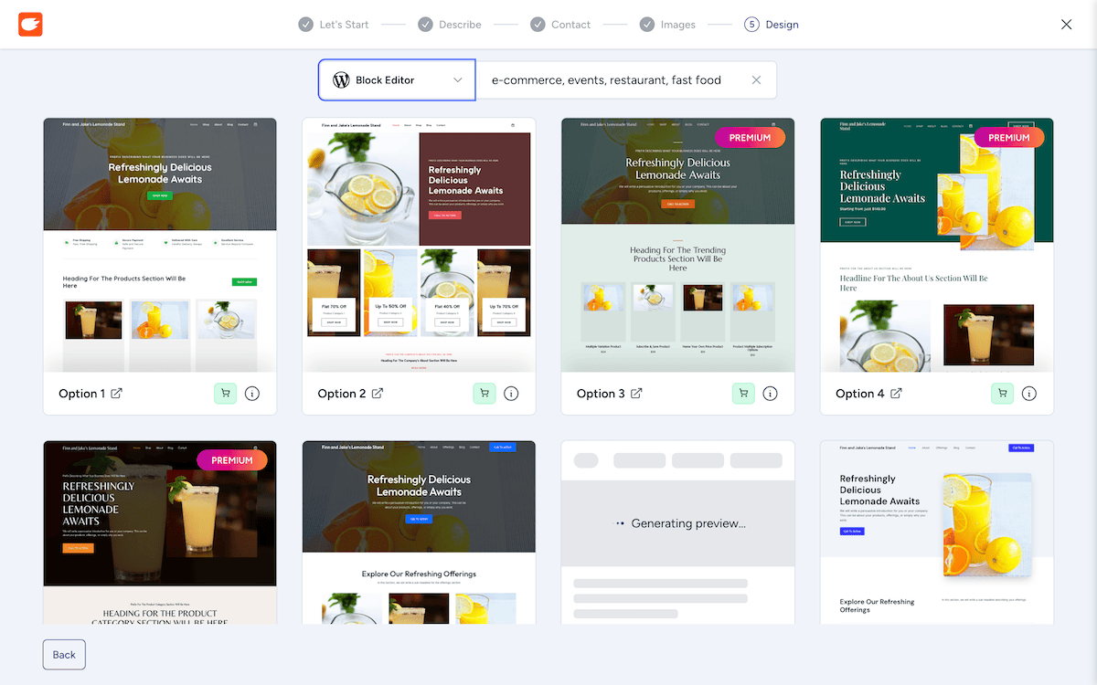 Design mockups from ZipWP.