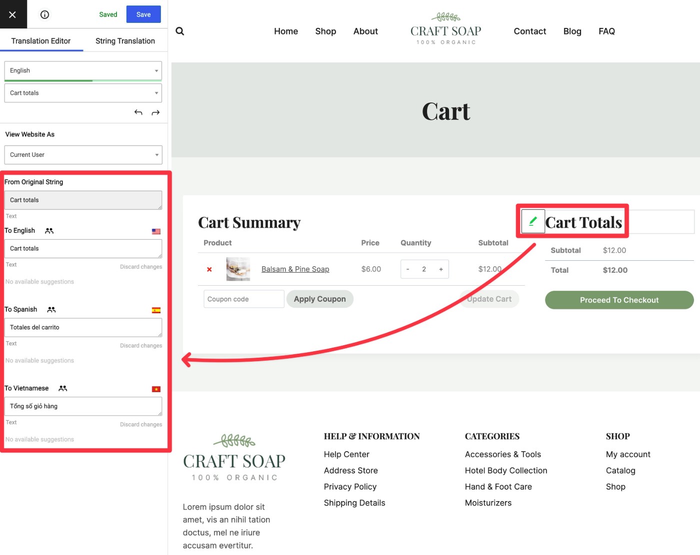 Translate WooCommerce
