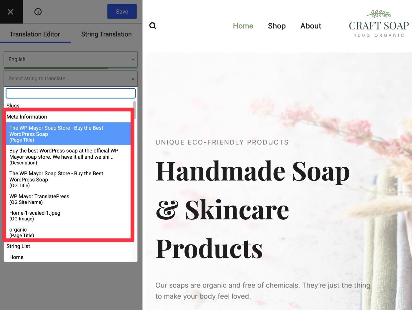 Translate SEO detail