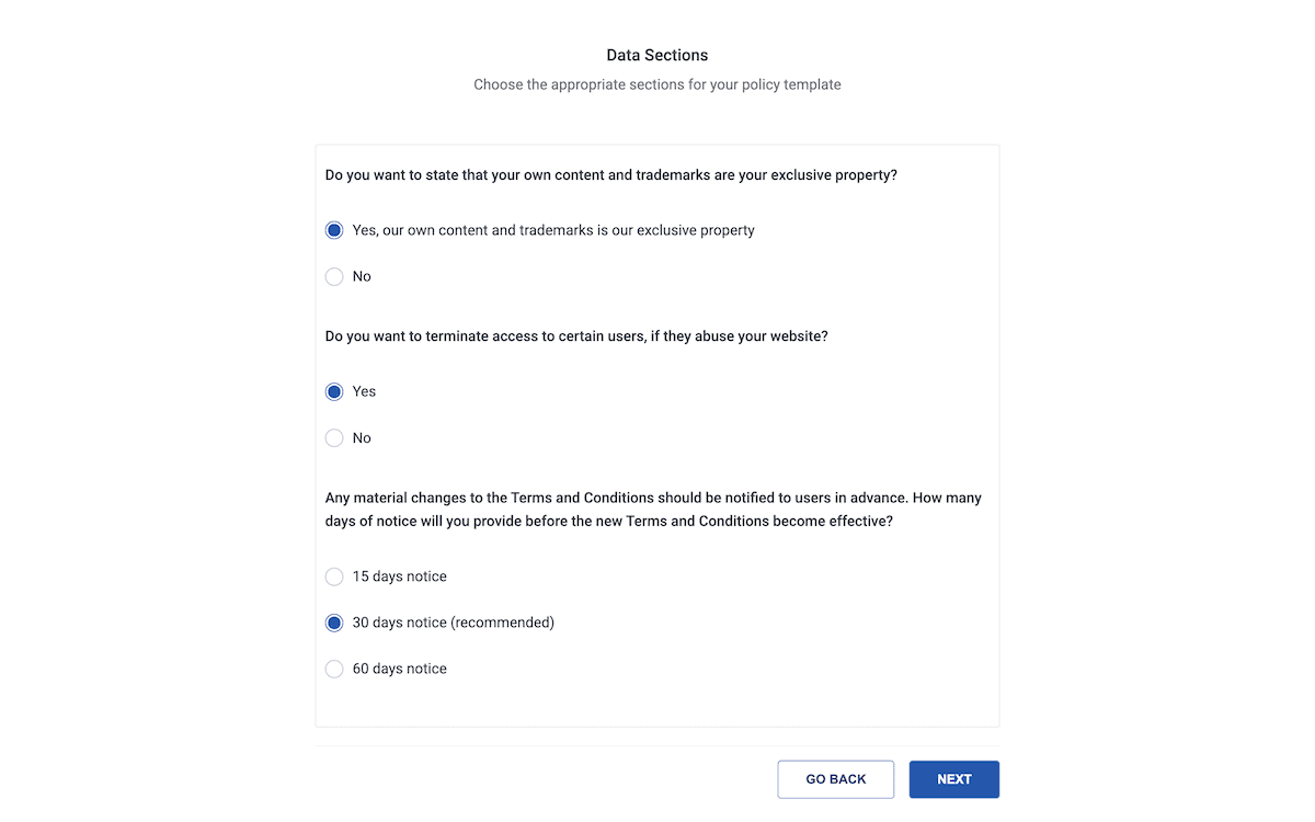 A WPLP Compliance Platform questionnaire.