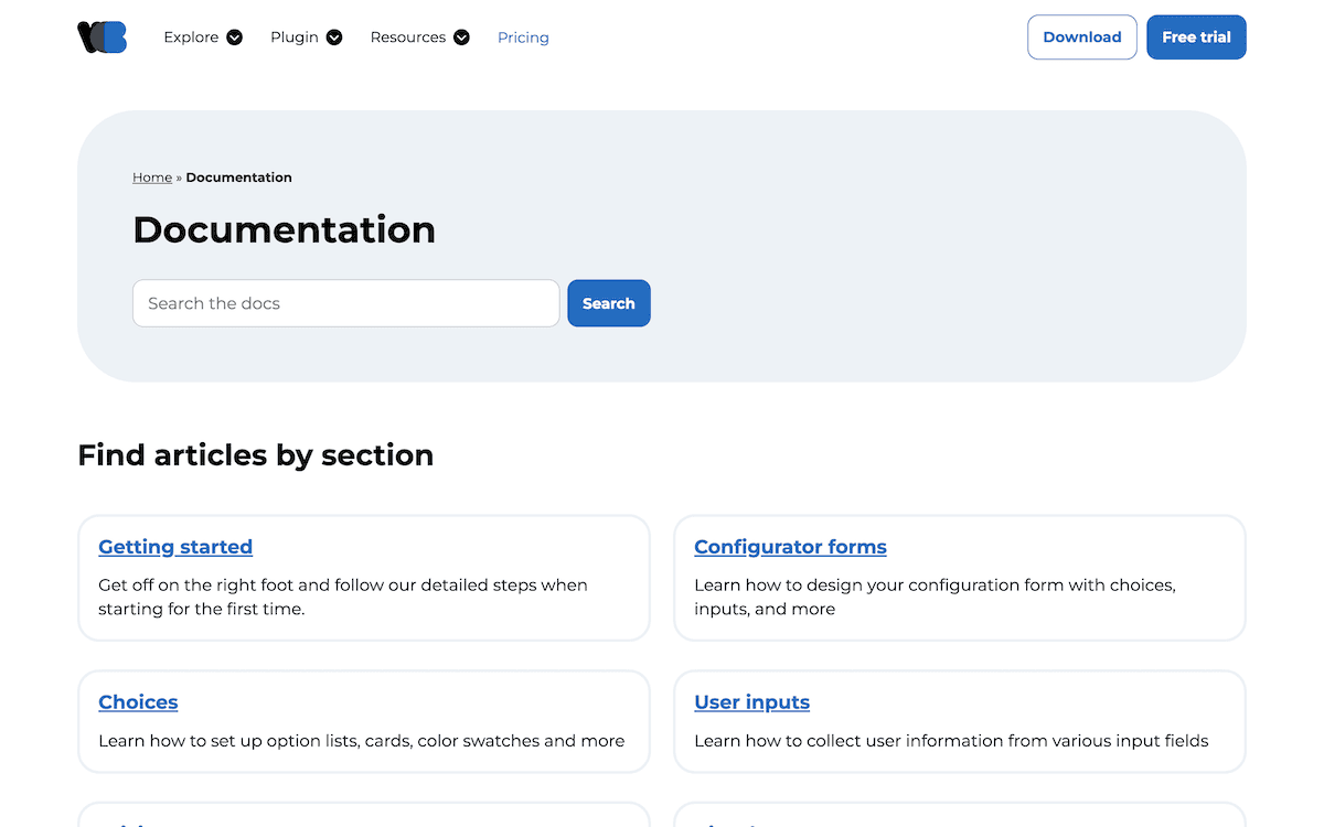 The WCB Configuration Builder documentation pages.