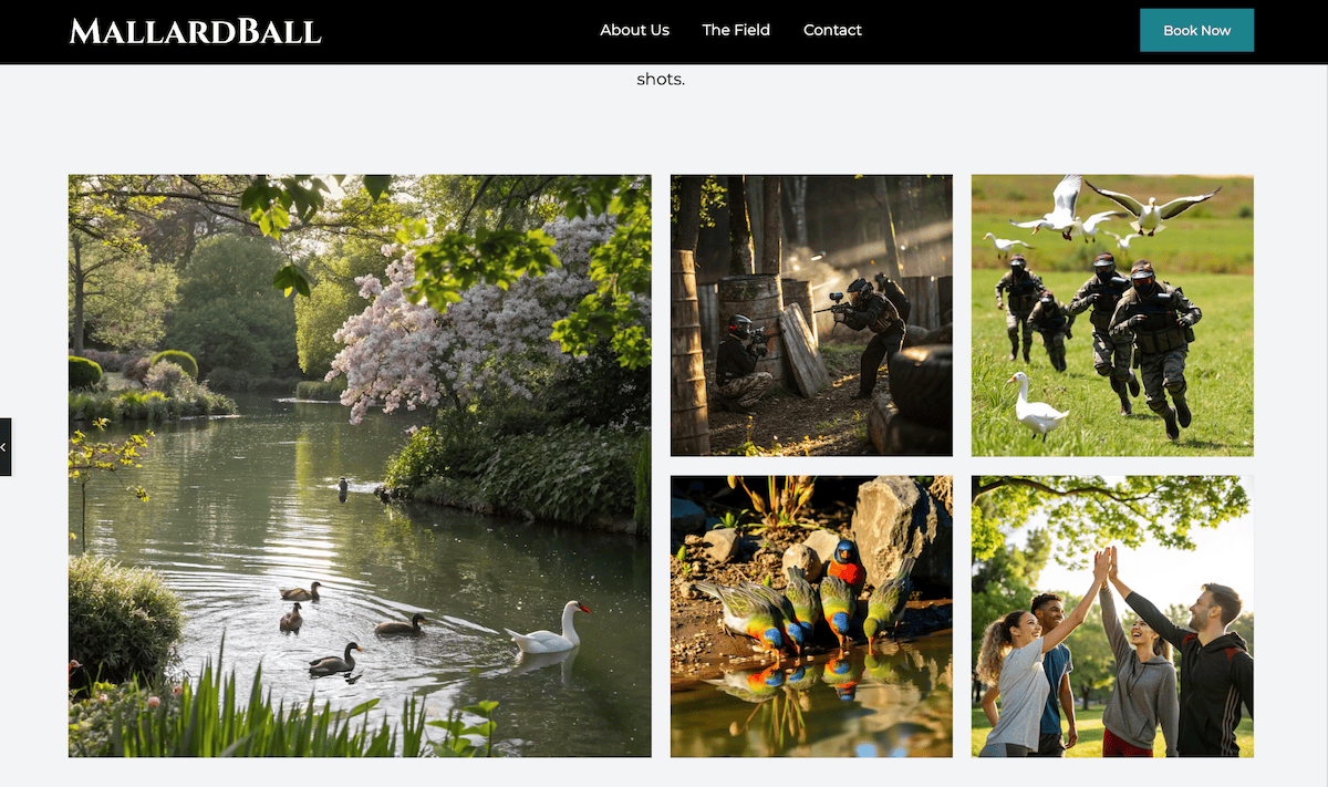 An on-site gallery containing AI generated images.