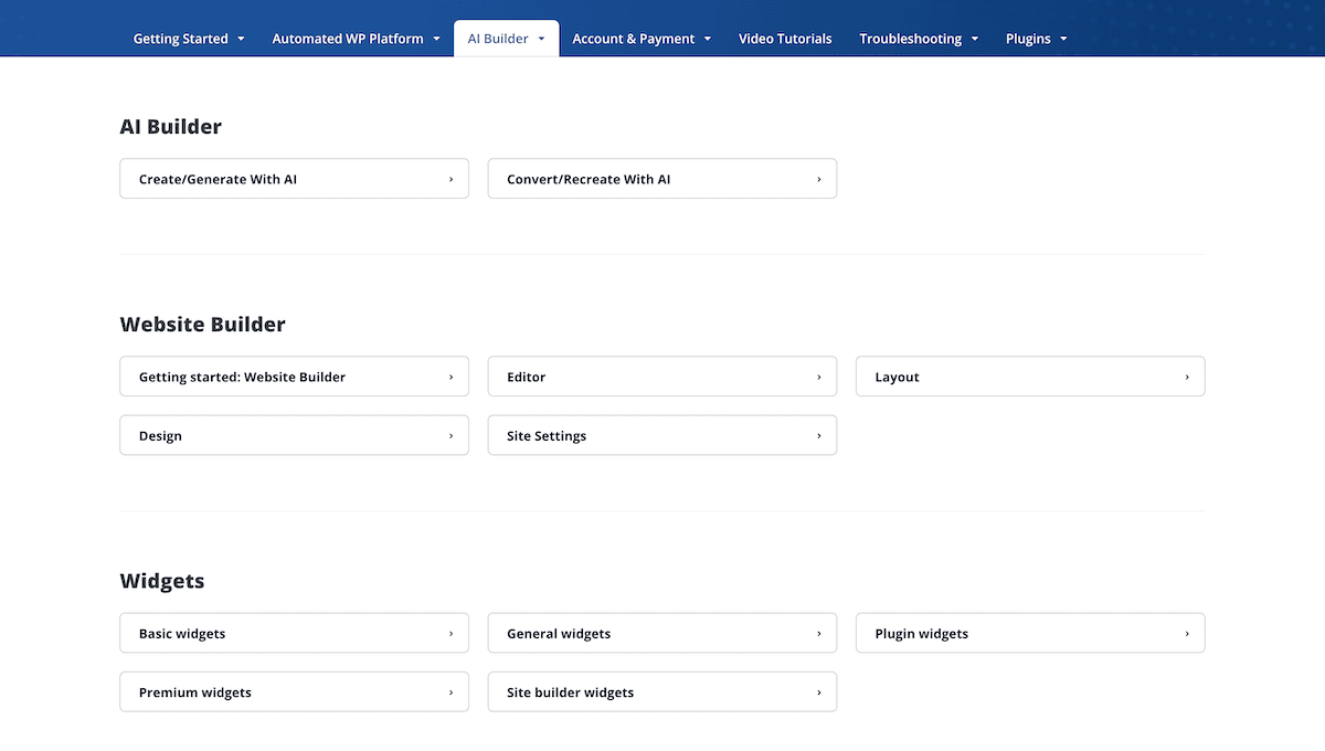 The 10web Help Center.