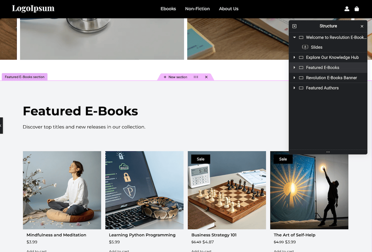 Generating a WooCommerce store with 10web's AI builder.