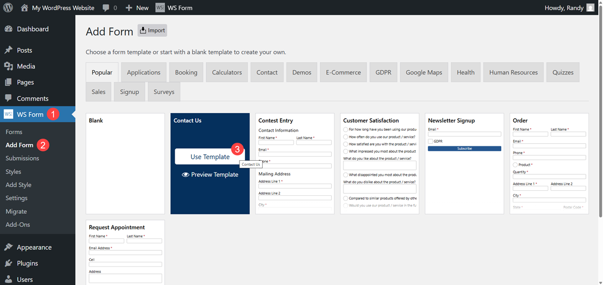 Creating a Form with WS Form