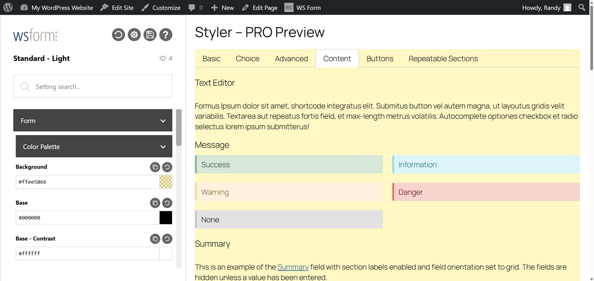 Styles- style editor tools