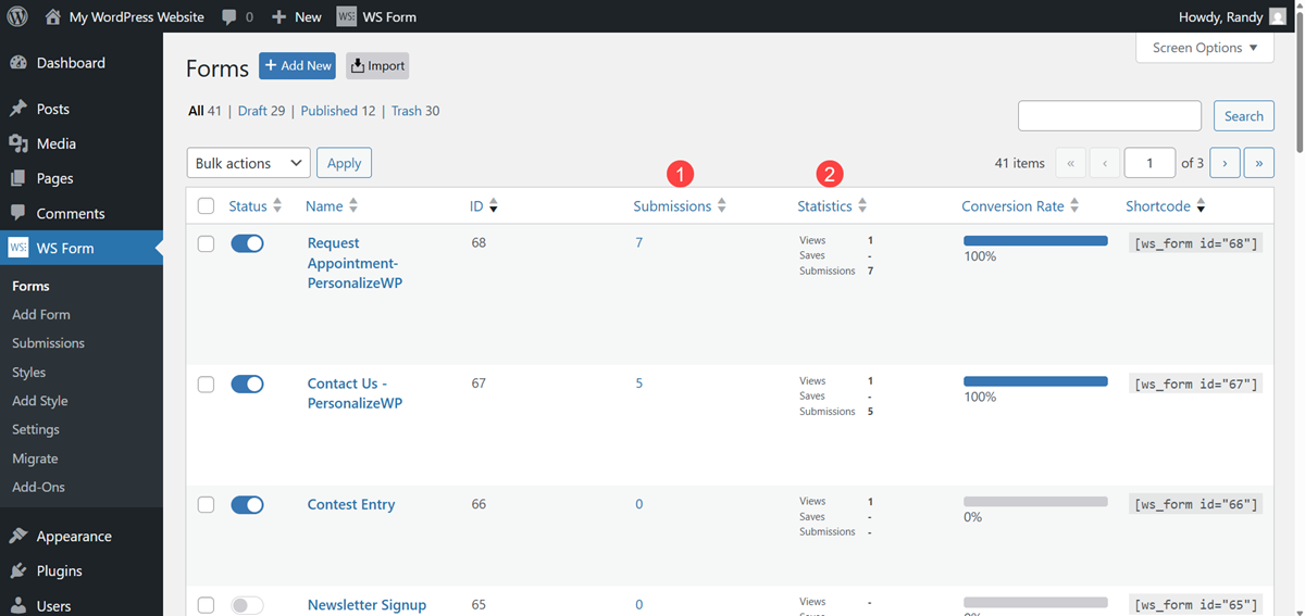 Submissions and Analytics