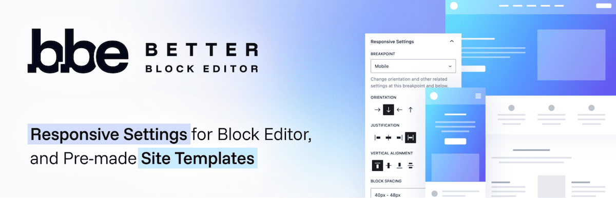 The Better Block Editor image header from WordPress.org.