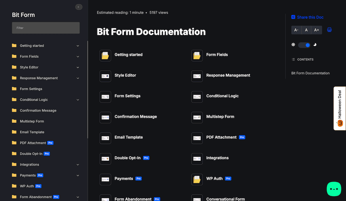 The Bit Form documentation page.