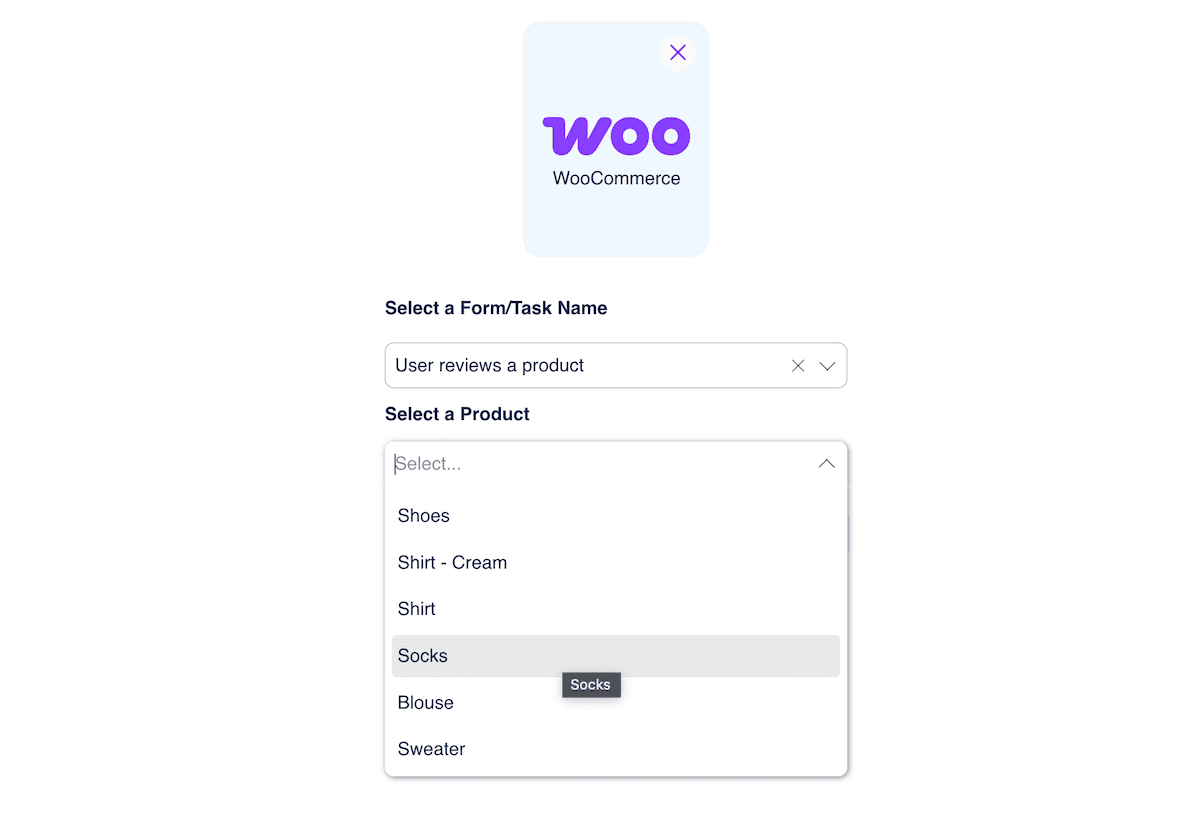Choosing a Task name within Bit Integrations.
