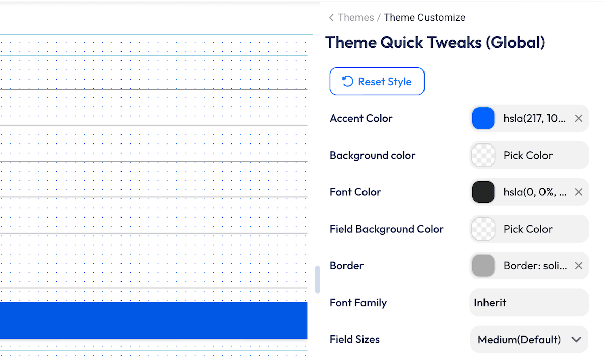 A partial view of the Bit Form styling sidebar.