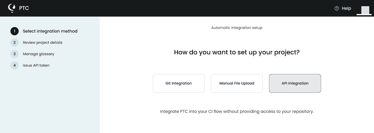 The Private Translation Cloud setup screen.