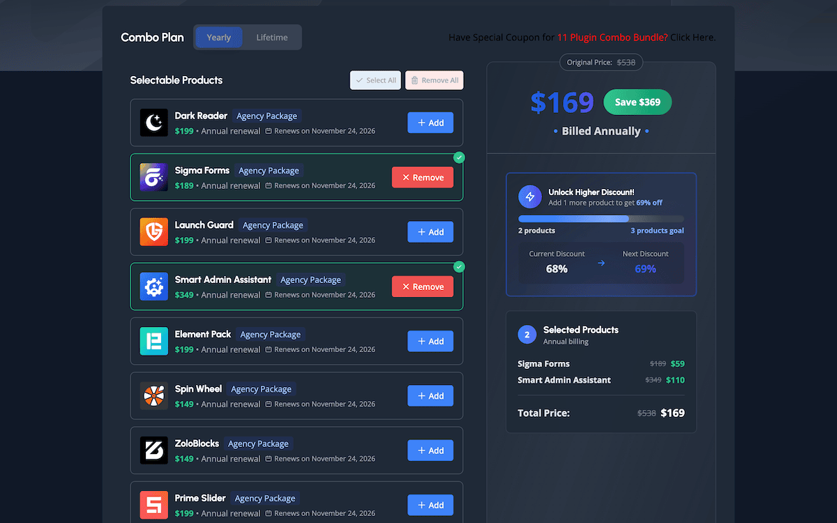The BdThemes Combo Package Builder.