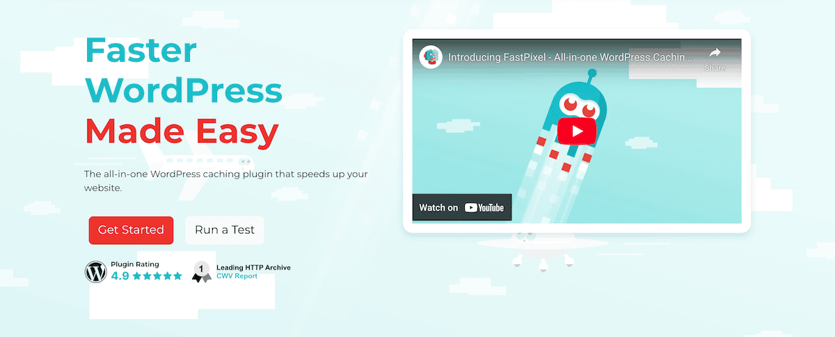 The FastPixel homepage showing the cloud-powered optimization engine.