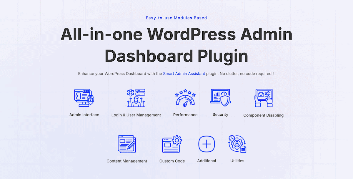 The Smart Admin Assistant home page.