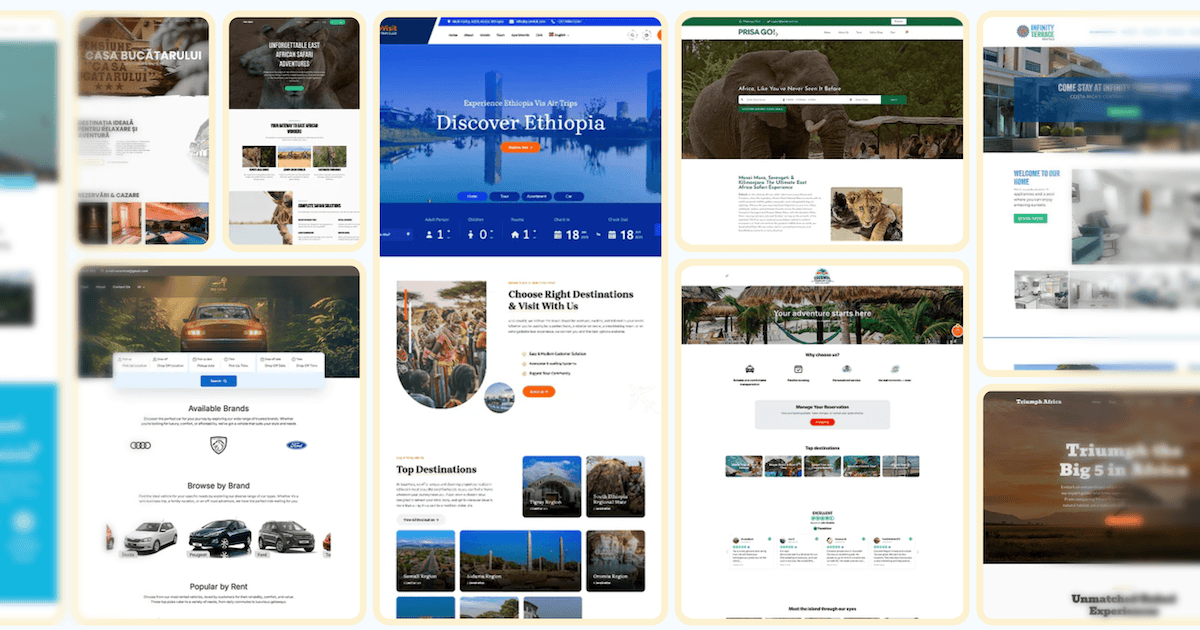 A selection of sites created with Tourfic.