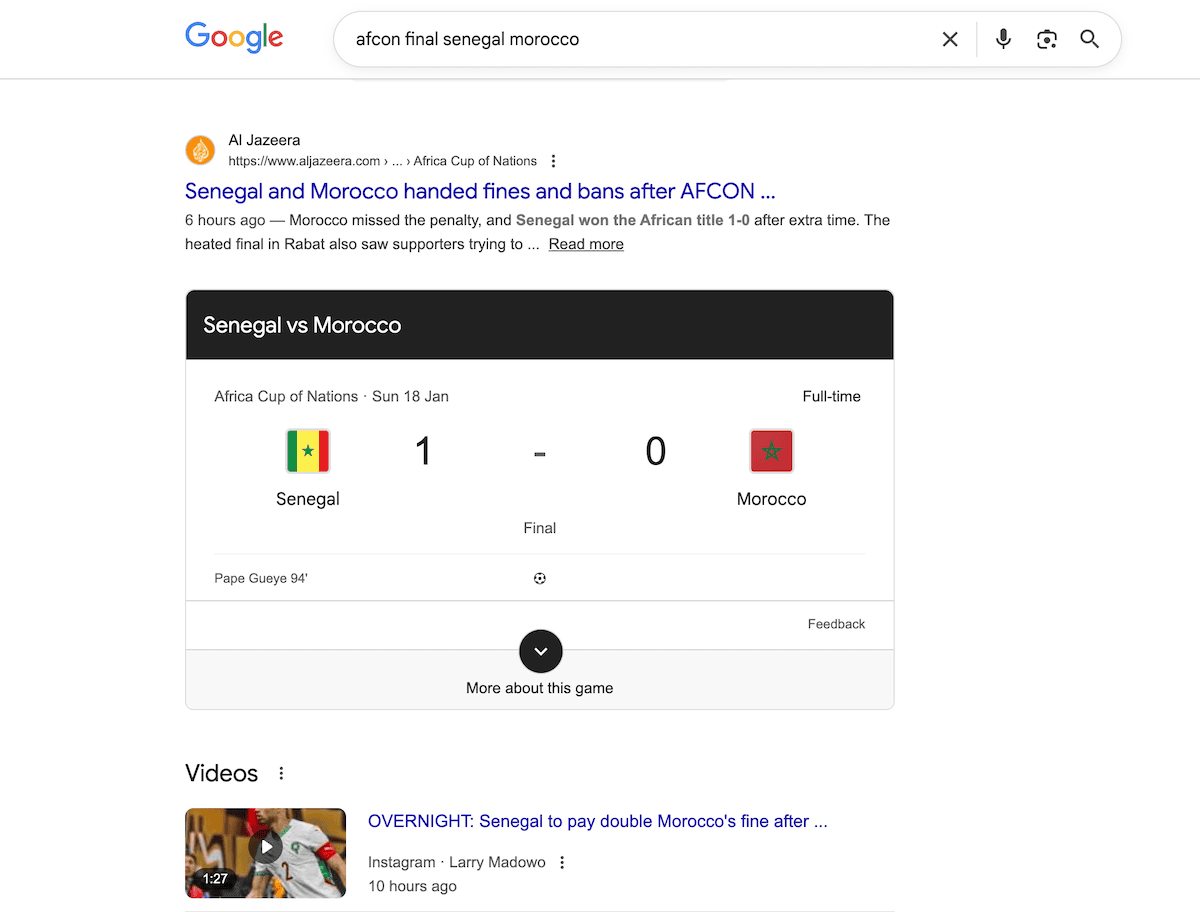 A Google SERP page.