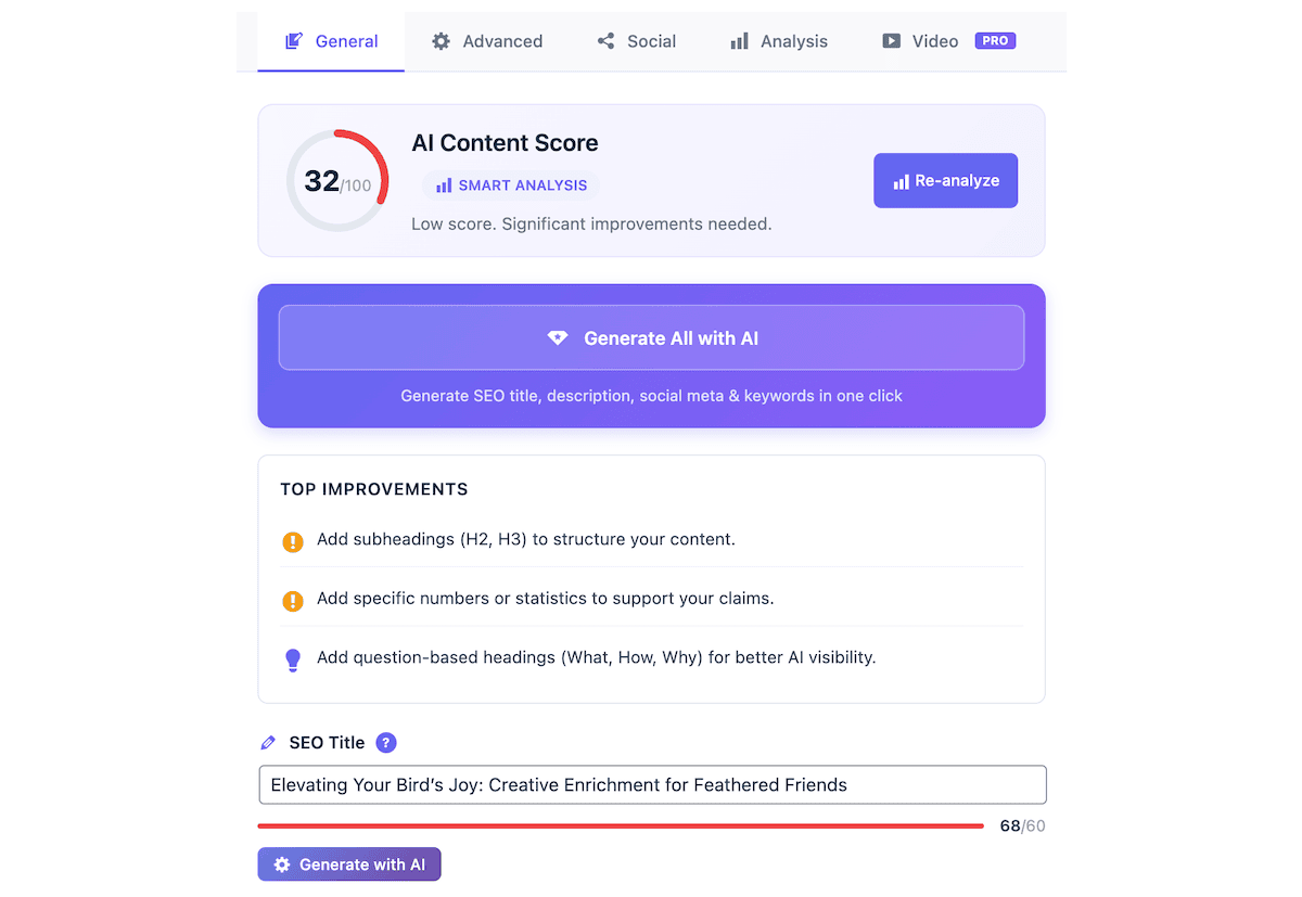 The Prime SEO metabox on a Block Editor page.