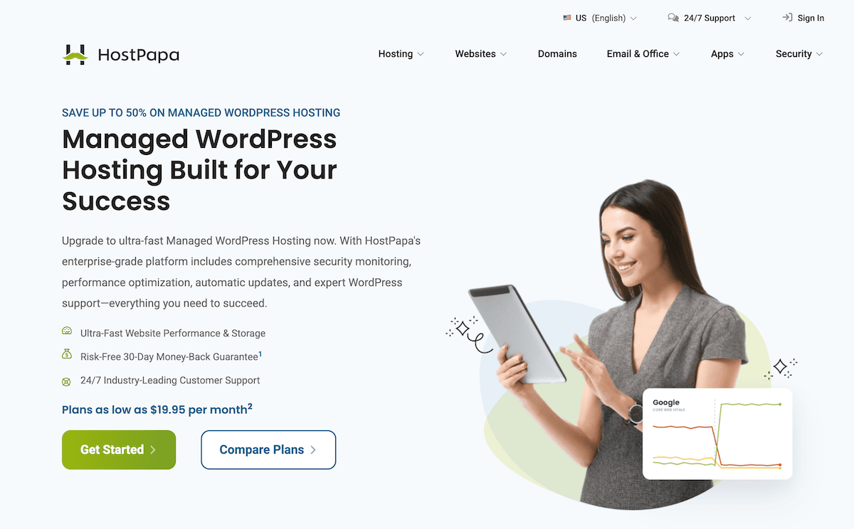 The HostPapa website.