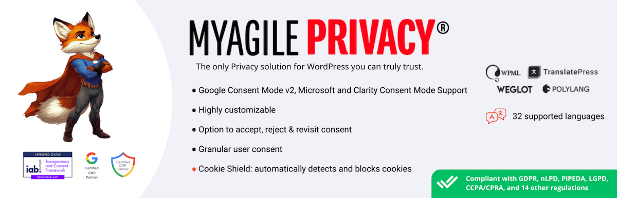 The My Agile Privacy plugin header image from WordPress.org.