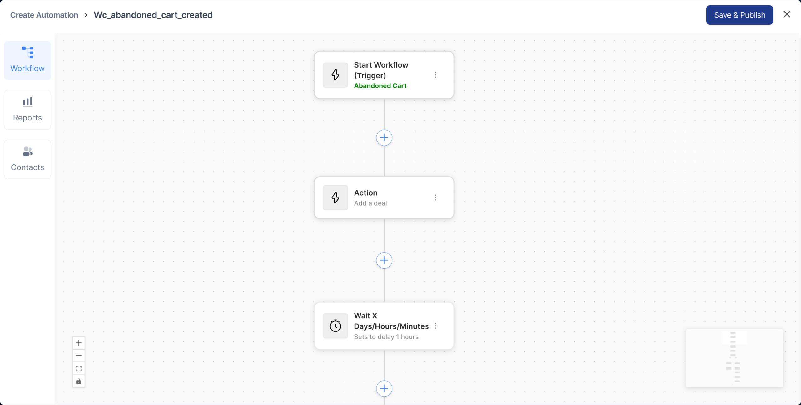 Marketing automation setup in Quill CRM.