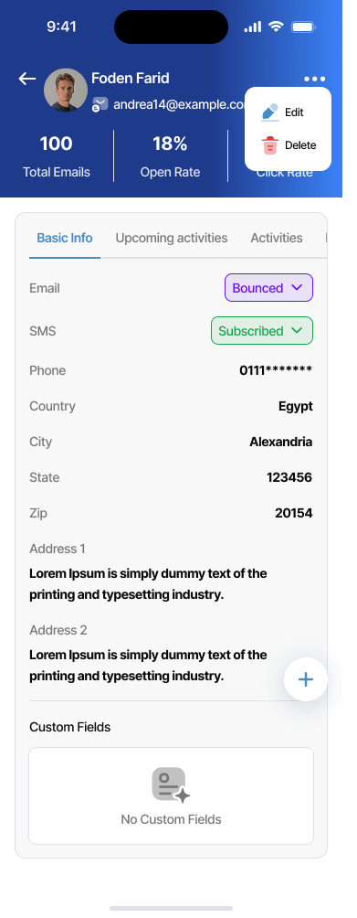 QuillCRM's mobile app.