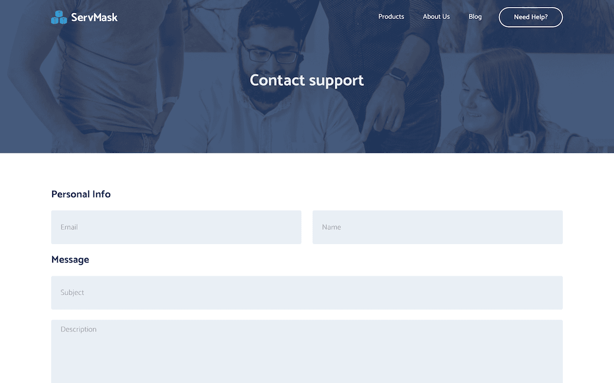 The All-in-One WP Migration contact form.