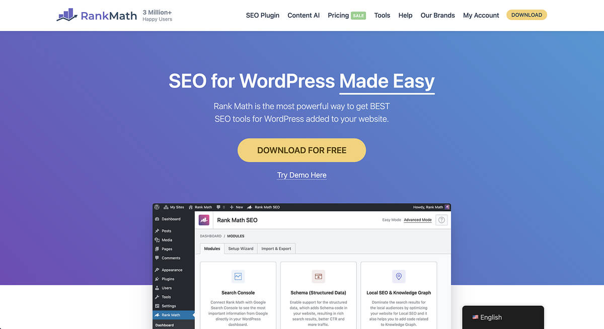 RankMath website
