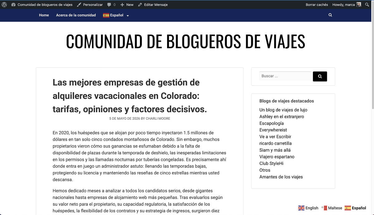 A blog post translated from English to Spanish by GTranslate.