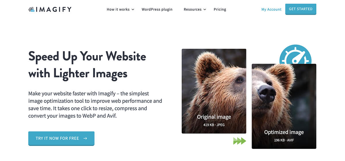 Imagify's website.