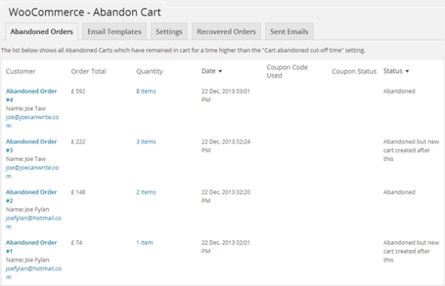 Abandon Cart Carts