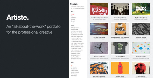 Artiste Minimal WordPress Portfolio Theme